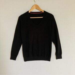 Banana Republic Black Cotton Scoop Neck Sweater Women’s Small Pullover Knit